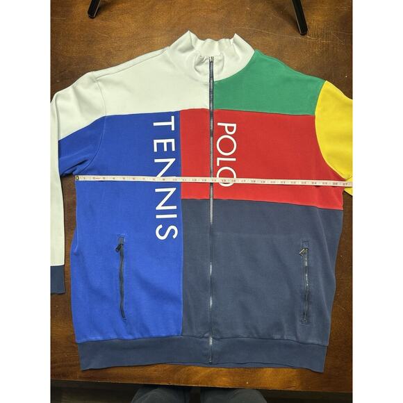 Polo Ralph Lauren Tennis Full Zip Up Color Block Jacket Size 2XLT - Picture 6 of 16